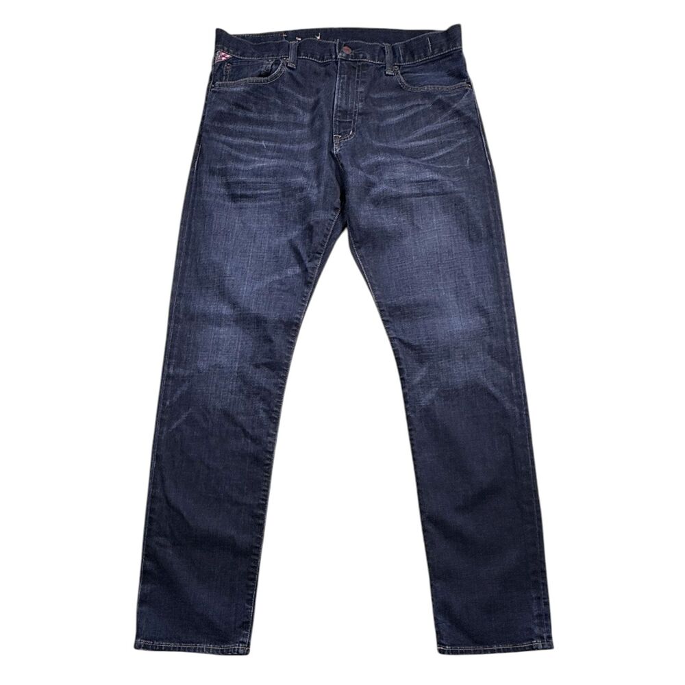 Ralph Lauren Denim & Supply 34x32 Prospect Slim Jeans Dark Wash Stretch USA Flag